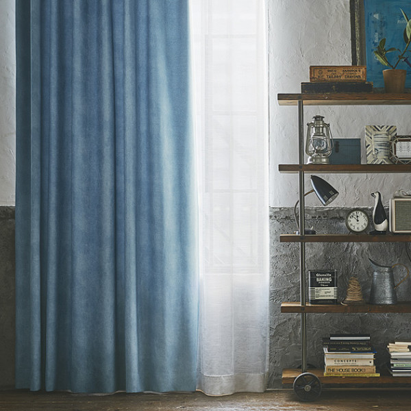 カーテン オーダーカーテン ドレープカーテン デニムムジシャコウ 1.5