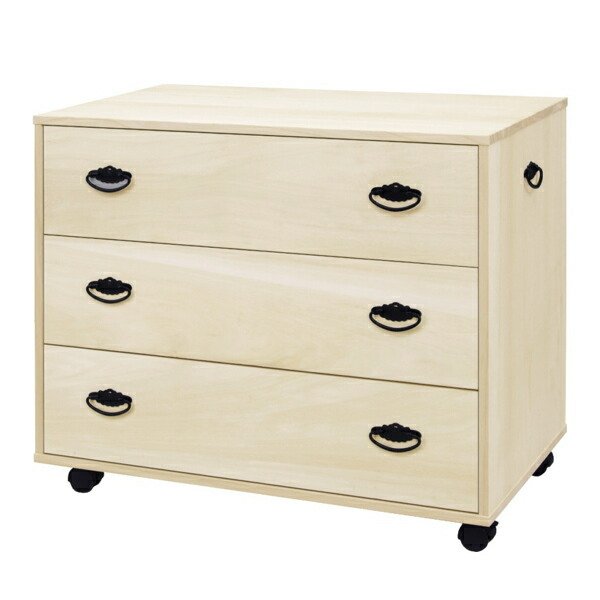 マーゼルン 総桐 押入れタンス 3段 深型 キャスター付 日本製 約幅45cm