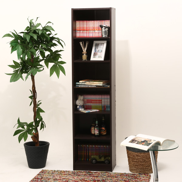 不二貿易（Fuji Boeki） 書棚 幅45cm 6段 大容量 可動棚4枚 多目的