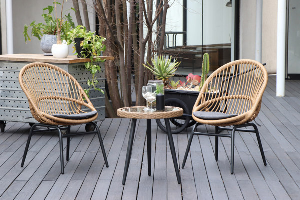 東馬（Tohma） チェア 座面高43cm ラタン風 籐家具風 オーバルチェア