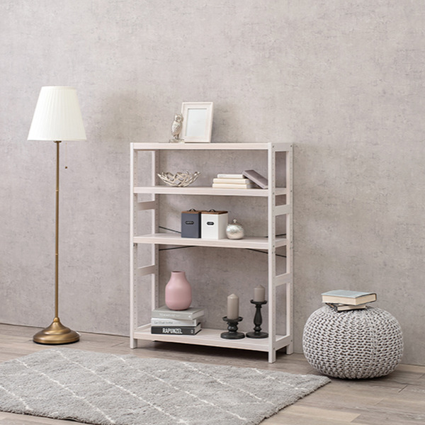 オープンラック 4段 ワイド 木製 フリーラック 幅90cm （ 木製ラック