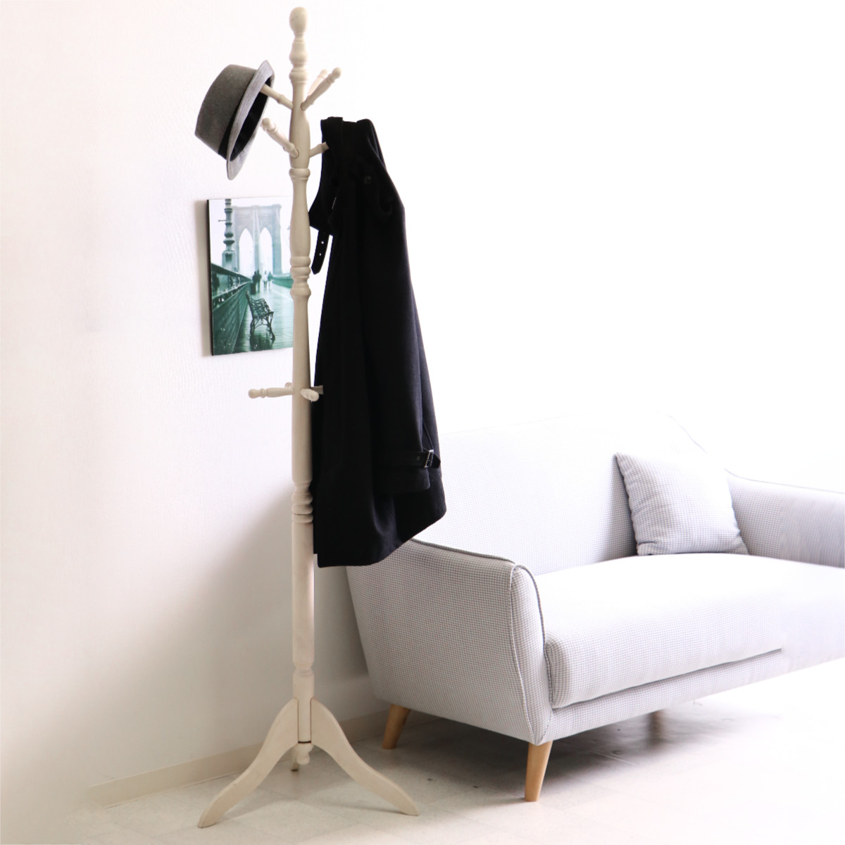 不二貿易（Fuji Boeki） ポールハンガー 木製 アンティークコート