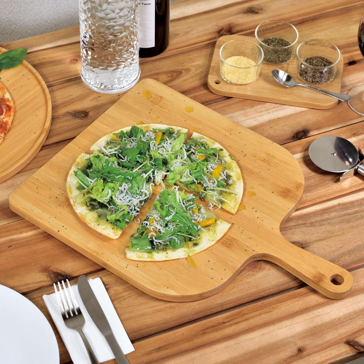 CAPTAIN STAG（キャプテンスタッグ） 木製食器 ピザ用プレート31cm