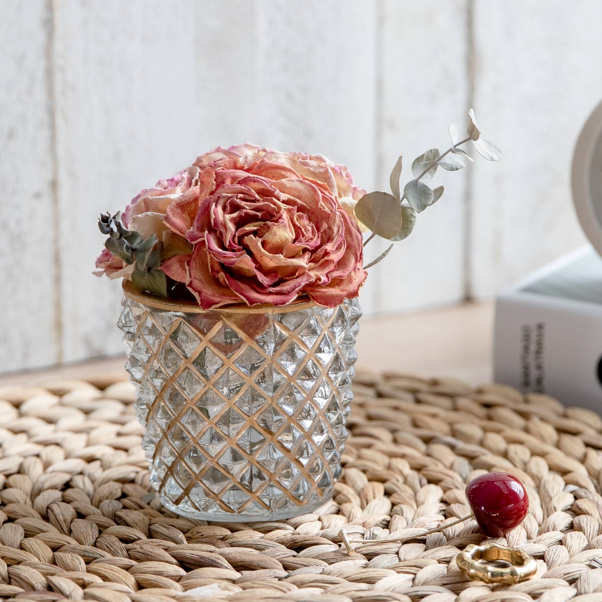 花瓶 ガラスベース 直径7.5×高さ8cm （ フラワーベース 花びん 花器