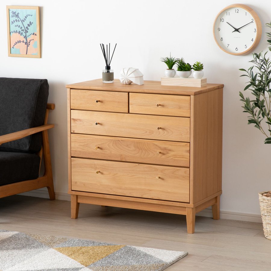 一生紀（ISSEIKI） チェスト 4段 北欧風 アルダー材 FORTO 約幅81cm