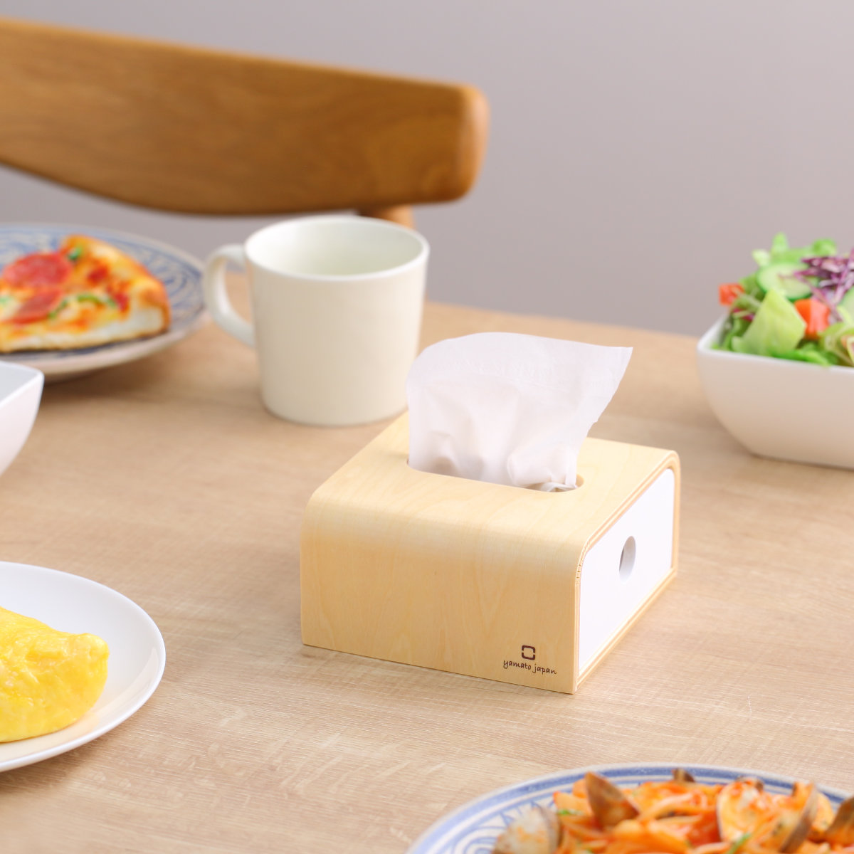 ヤマト工芸 ティッシュケース half slide in 木製 （ おしゃれ