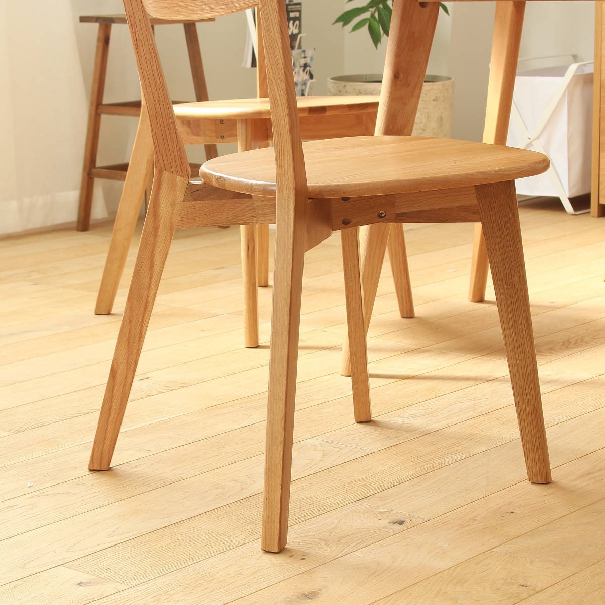 岩附 ダイニングチェア 2脚セット 座面高43cm リバー 木製 天然木