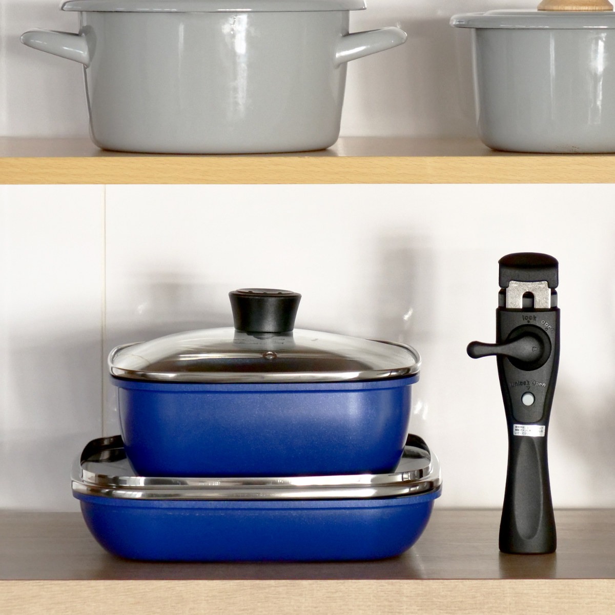 パール金属 フライパン 鍋 5点セット IH対応 スタックプラス ブルー