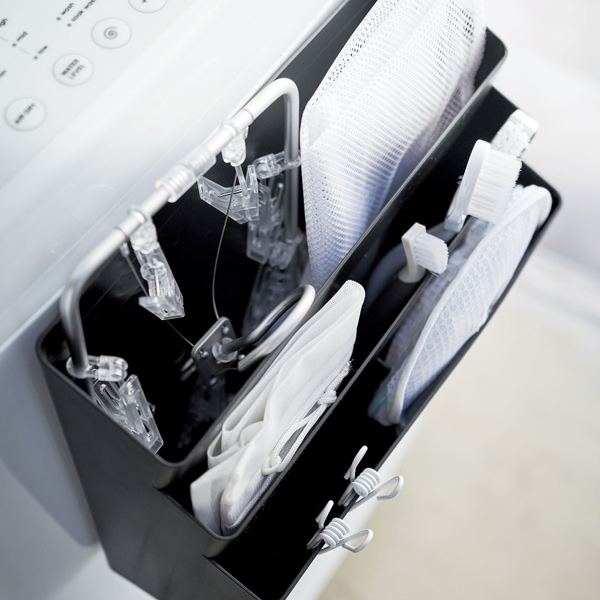 tower 山崎実業 洗濯機横マグネット収納ポケット 3段 タワー