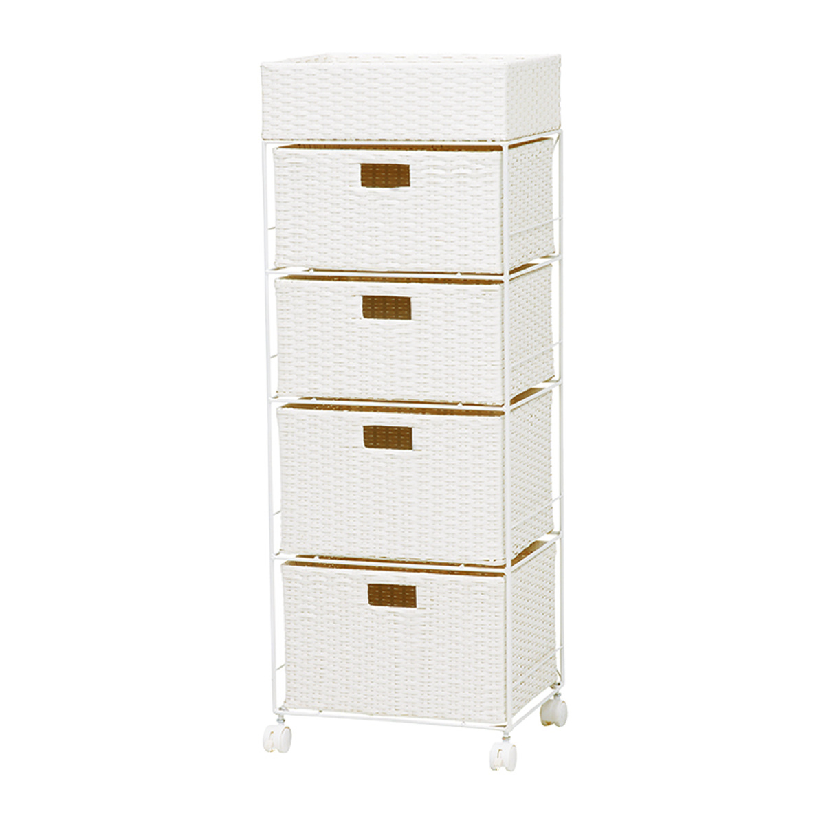 HAGiHARA（萩原） ランドリーチェスト 幅40.5cm 4段 引出し キャスター