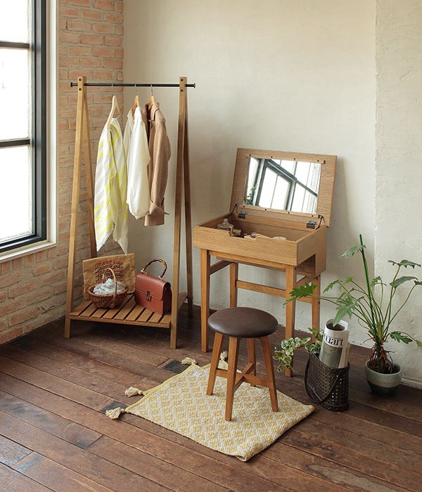 ドレッサー スツール Rasic 化粧台 （ 木製 メイク台 鏡台 コスメ 化粧