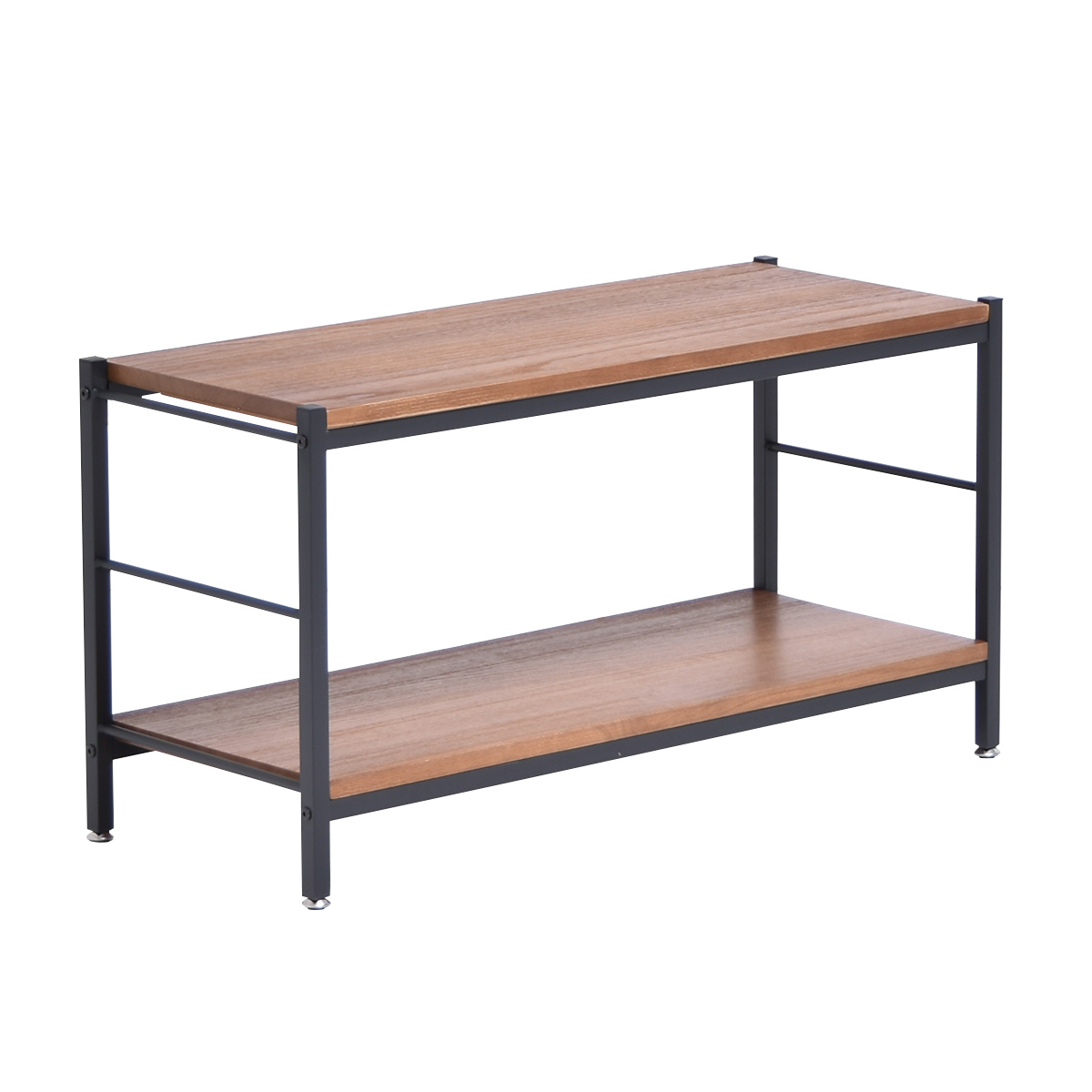 B.Bファニシング オープンラック 2段 ヴィンテージ調 天然木棚板 幅