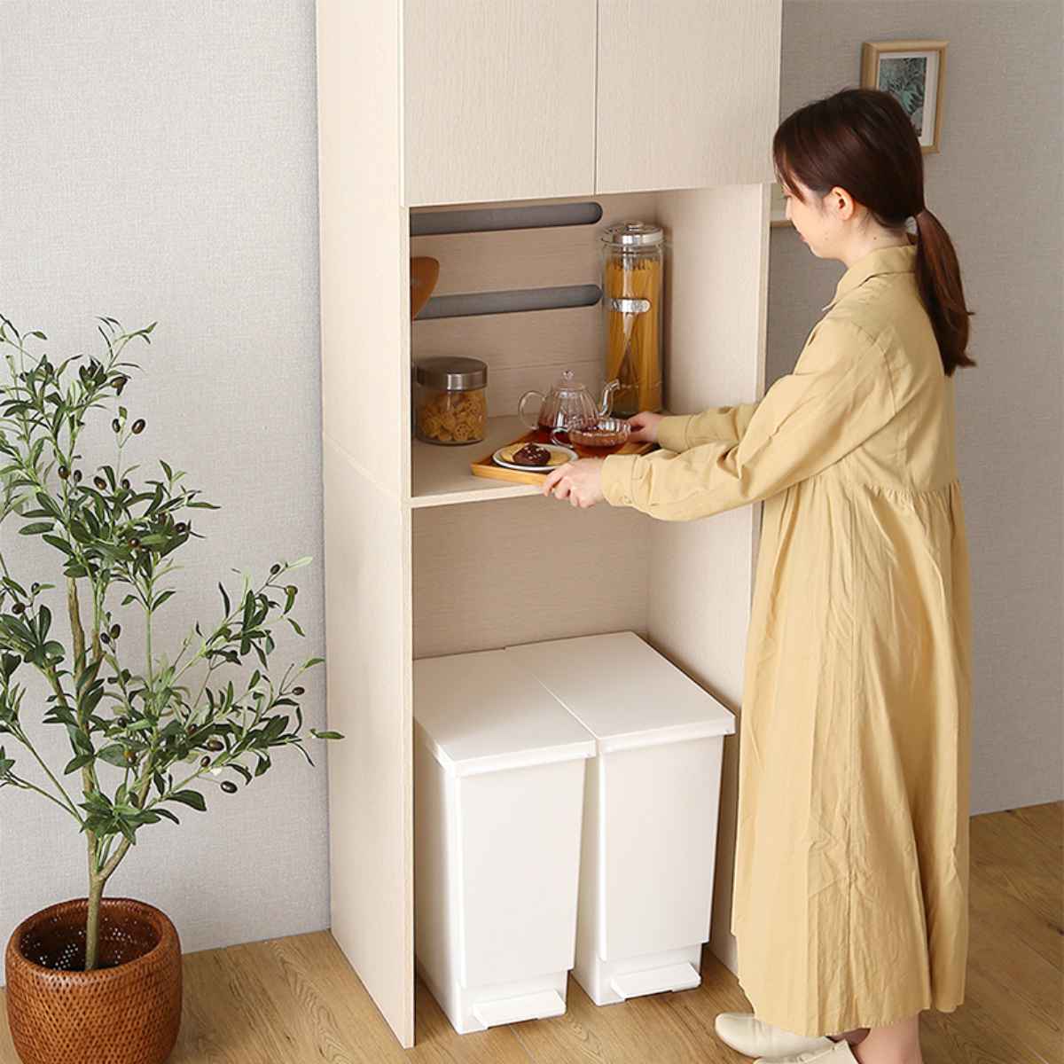 ホームテイスト（HOME taste） ごみ箱上ラック 幅59cm 木製