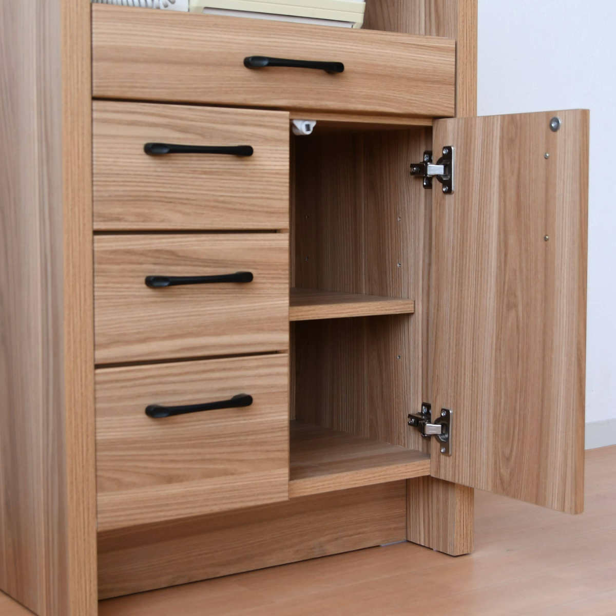 ファックス台 オーク柄 ナチュラルデザイン 幅59cm （ 電話台 ルーター