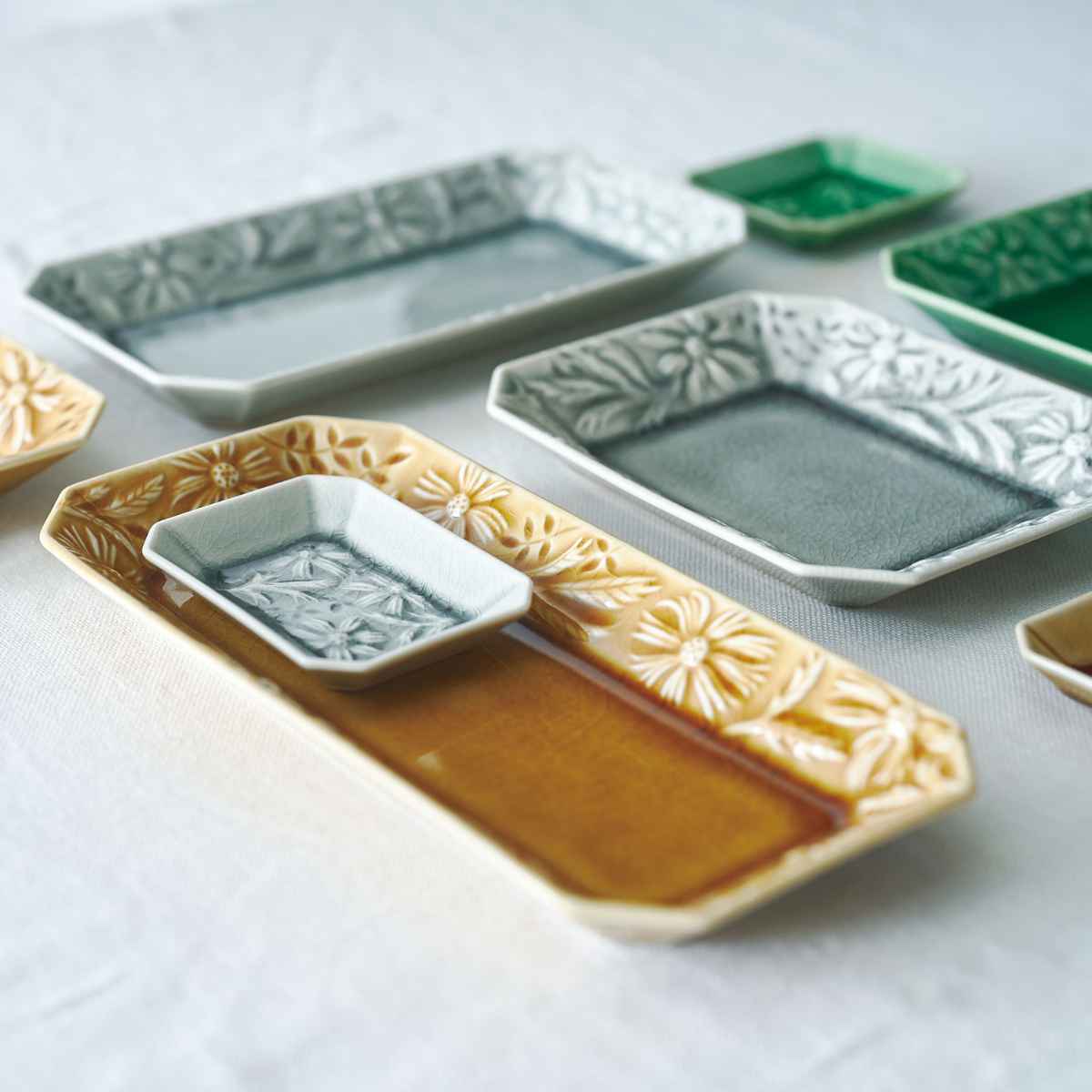 プレート 24cm 長皿 マーガリート 陶器 瀬戸焼 （ 食洗機対応 電子