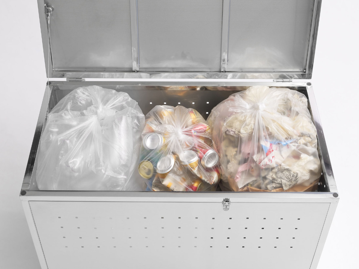 SANKA ゴミ収納庫 屋外用 200L ステンレス保管庫 （ ごみ箱 200