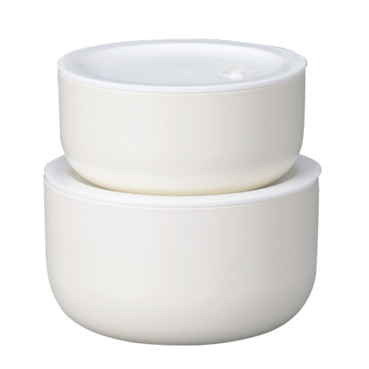 HAKOYA 保存容器 さっと洗える保存容器 丸 2個セット （ プラスチック