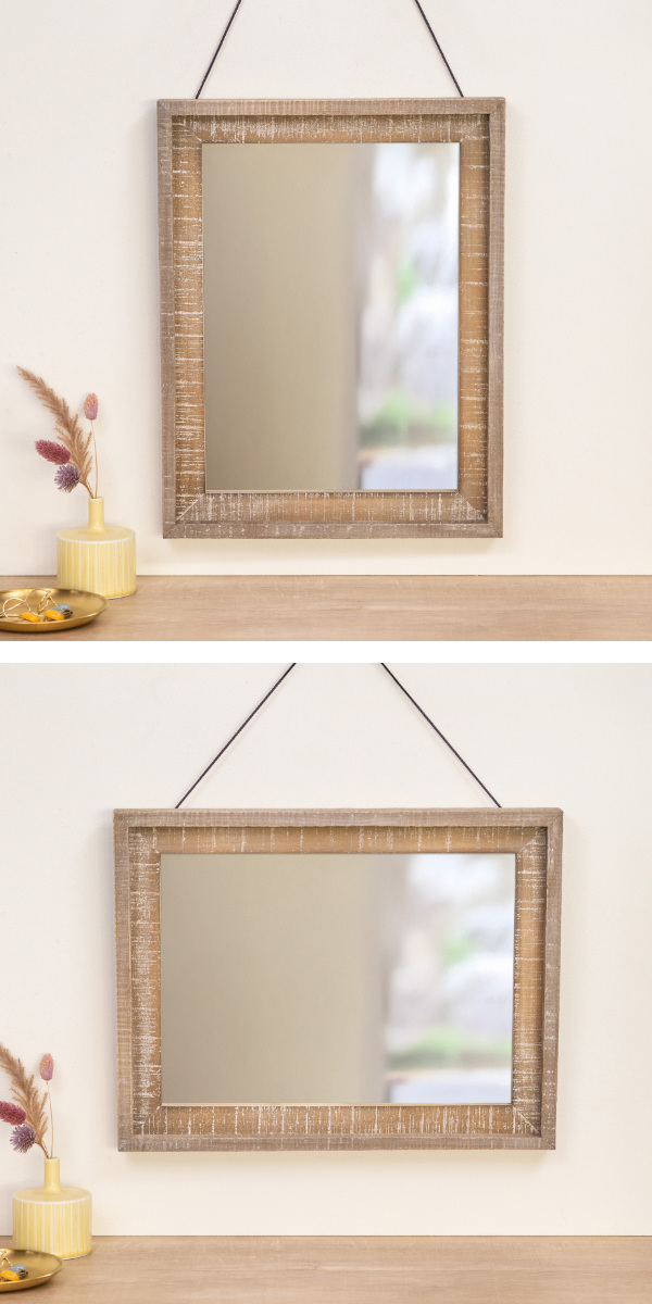 パラデック ウォールミラー 34.5×44.5cm ヴィンテージ 古木材