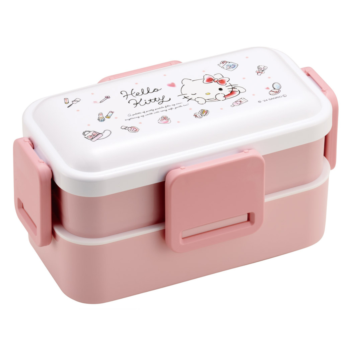スケーター 弁当箱 2段 600ml 2段ふわっと弁当 キティ 水彩コスメ