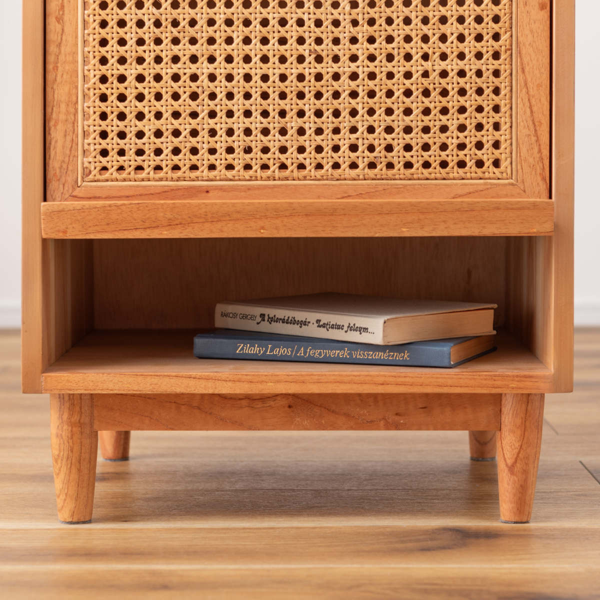 東谷 サイドテーブル 高さ52cm 引出し付 ラタン ナイトテーブル （ 机