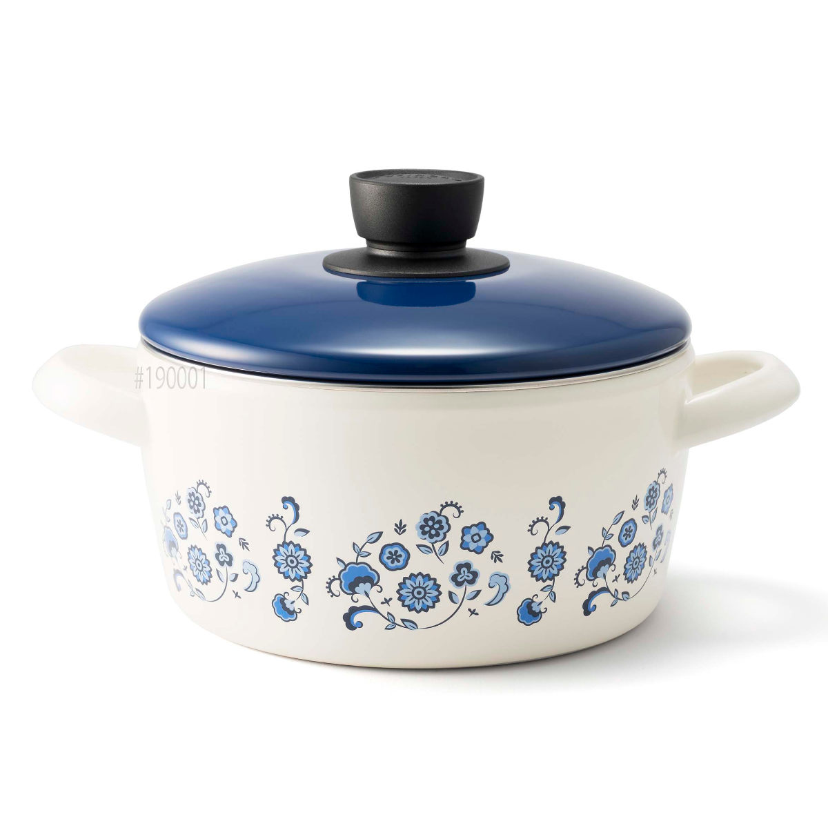 富士ホーロー キャセロール 20cm IH対応 メモリーズ ブルーフラワー