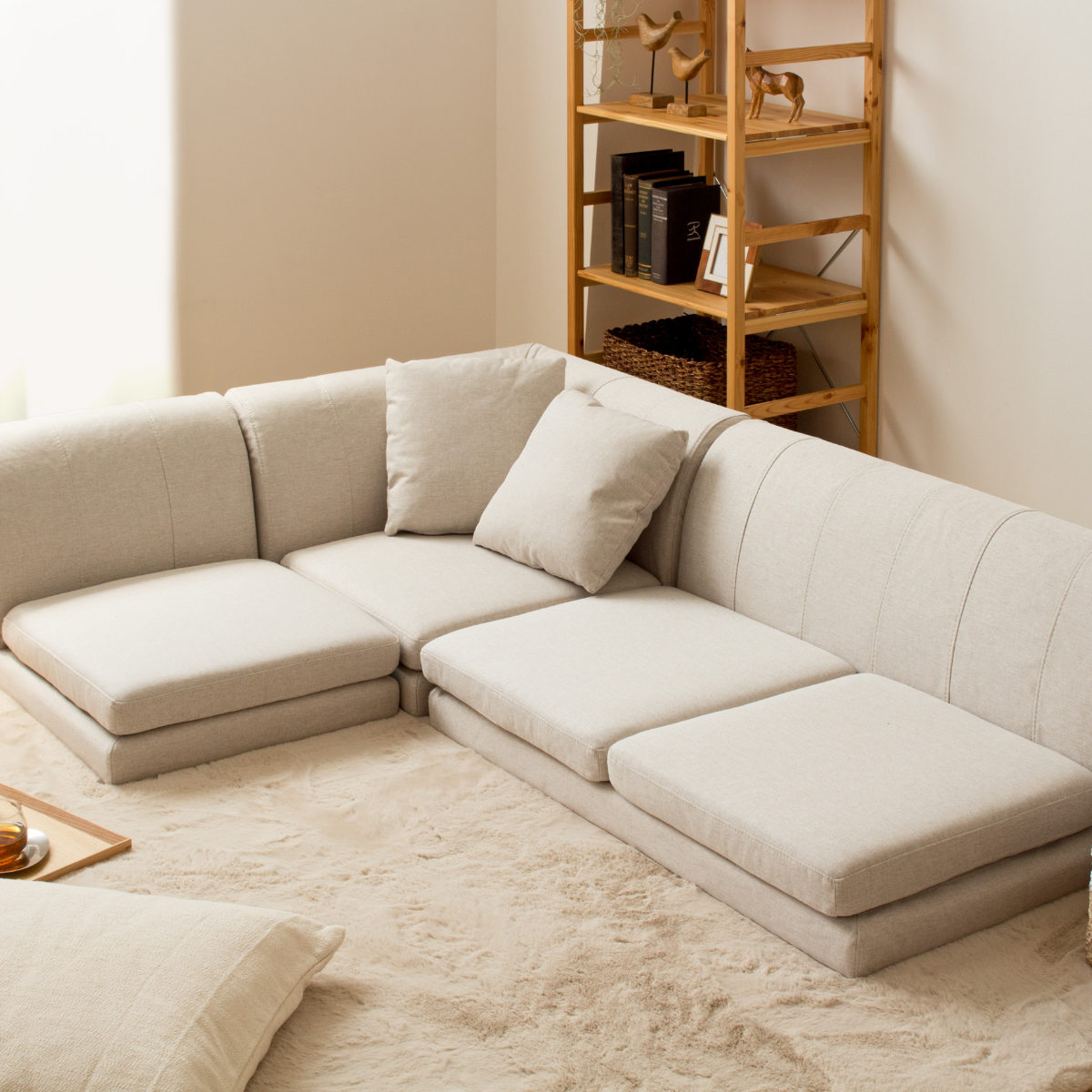 岩附 フロアソファ 3点セット L字 コーナー （ ソファー ロータイプ