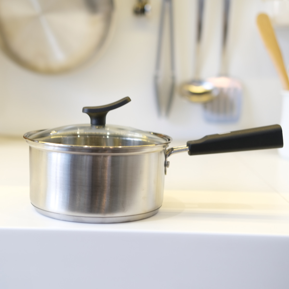 パール金属 片手鍋 18cm IH対応 チーノ ステンレス製 3層底 ガラス蓋