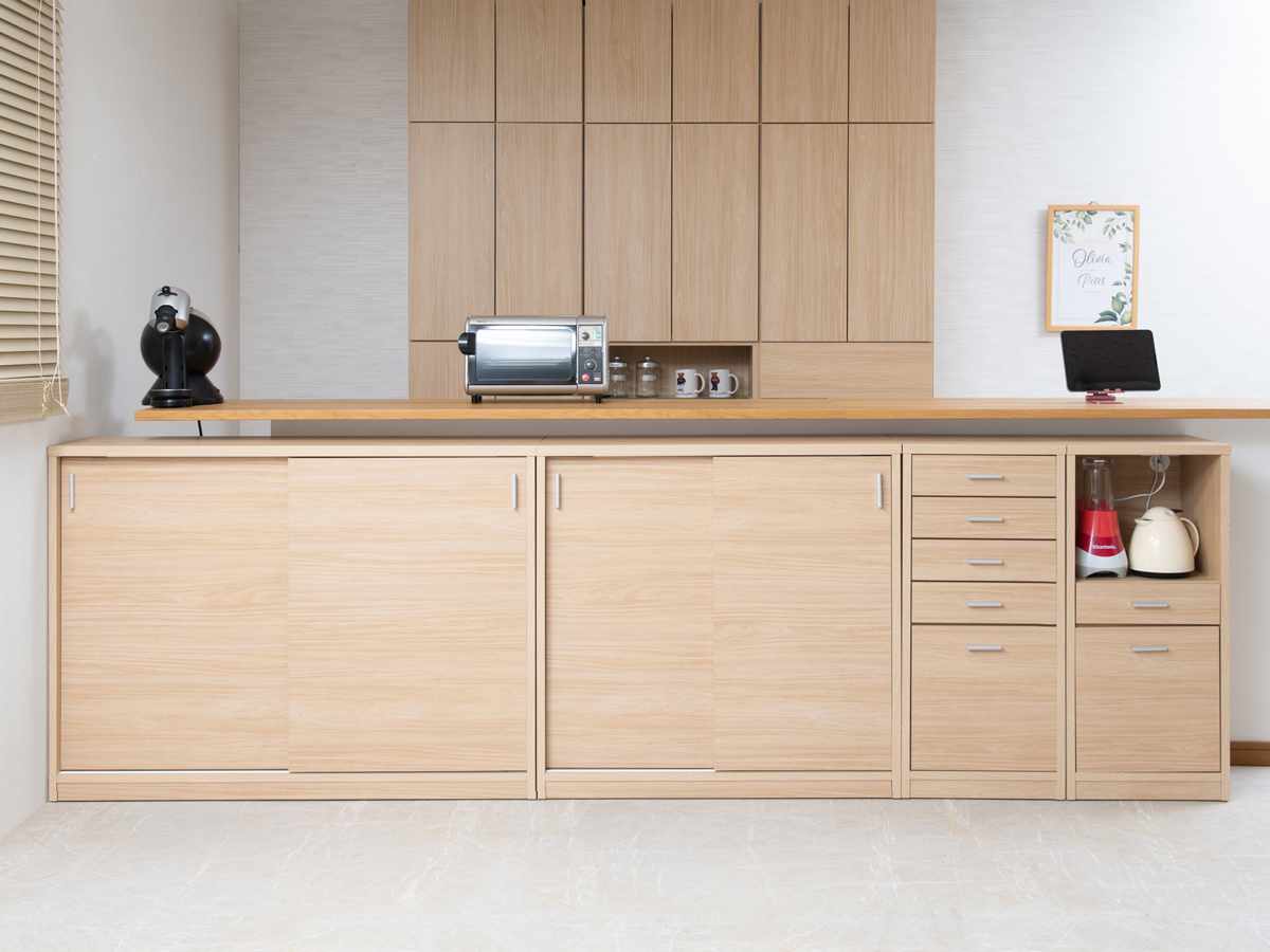 カウンター下収納 幅120cm 引戸タイプ 日本製 完成品 （ カウンター下