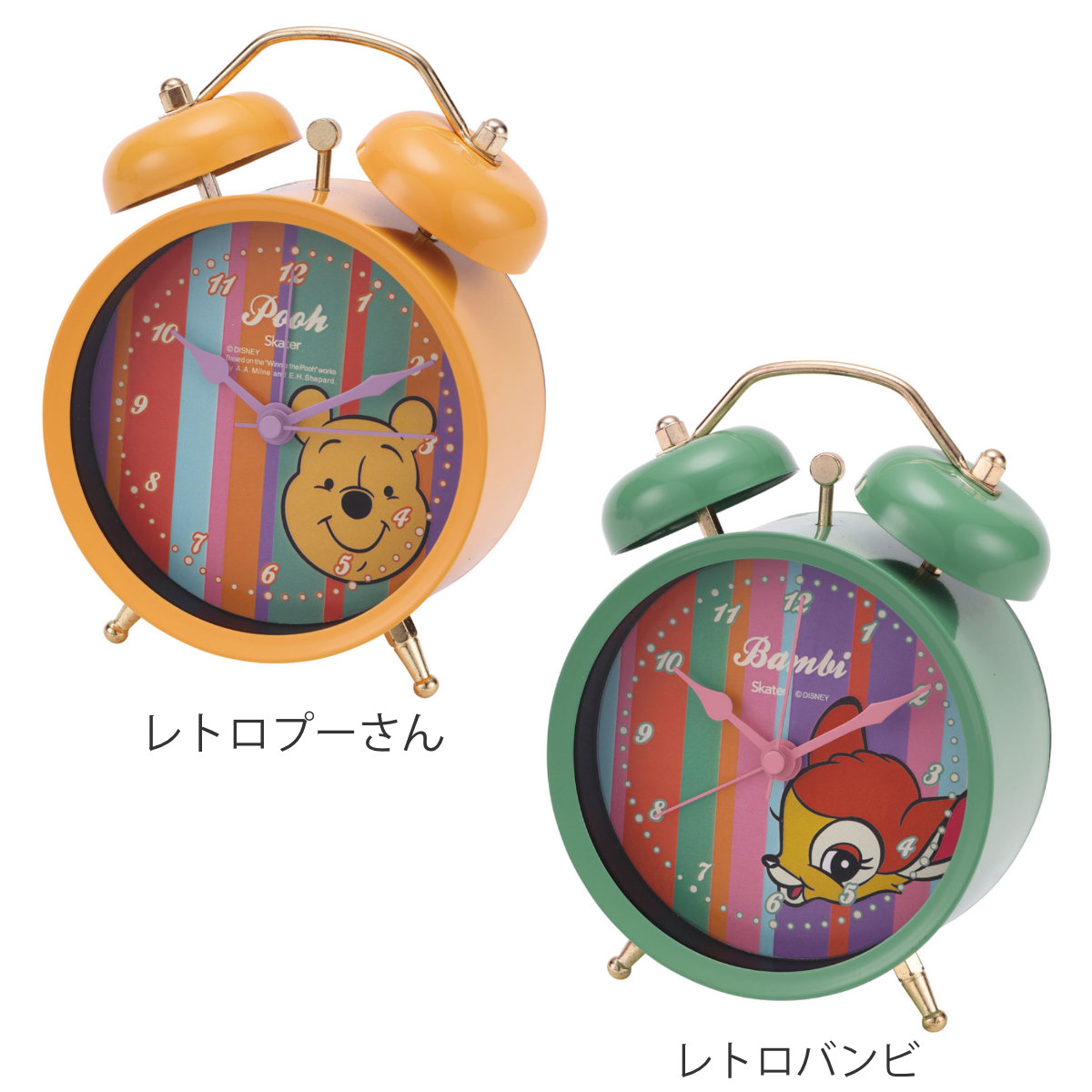スケーター 置き時計 目覚まし レトロ ディズニー （ ヒューイ