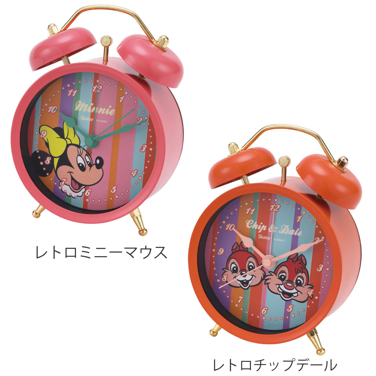 スケーター 置き時計 目覚まし レトロ ディズニー （ ヒューイ