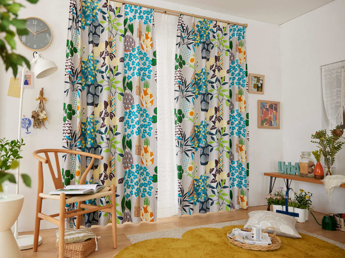 スミノエ カーテン フラワーポット 遮光2級 100×200cm 1枚入り