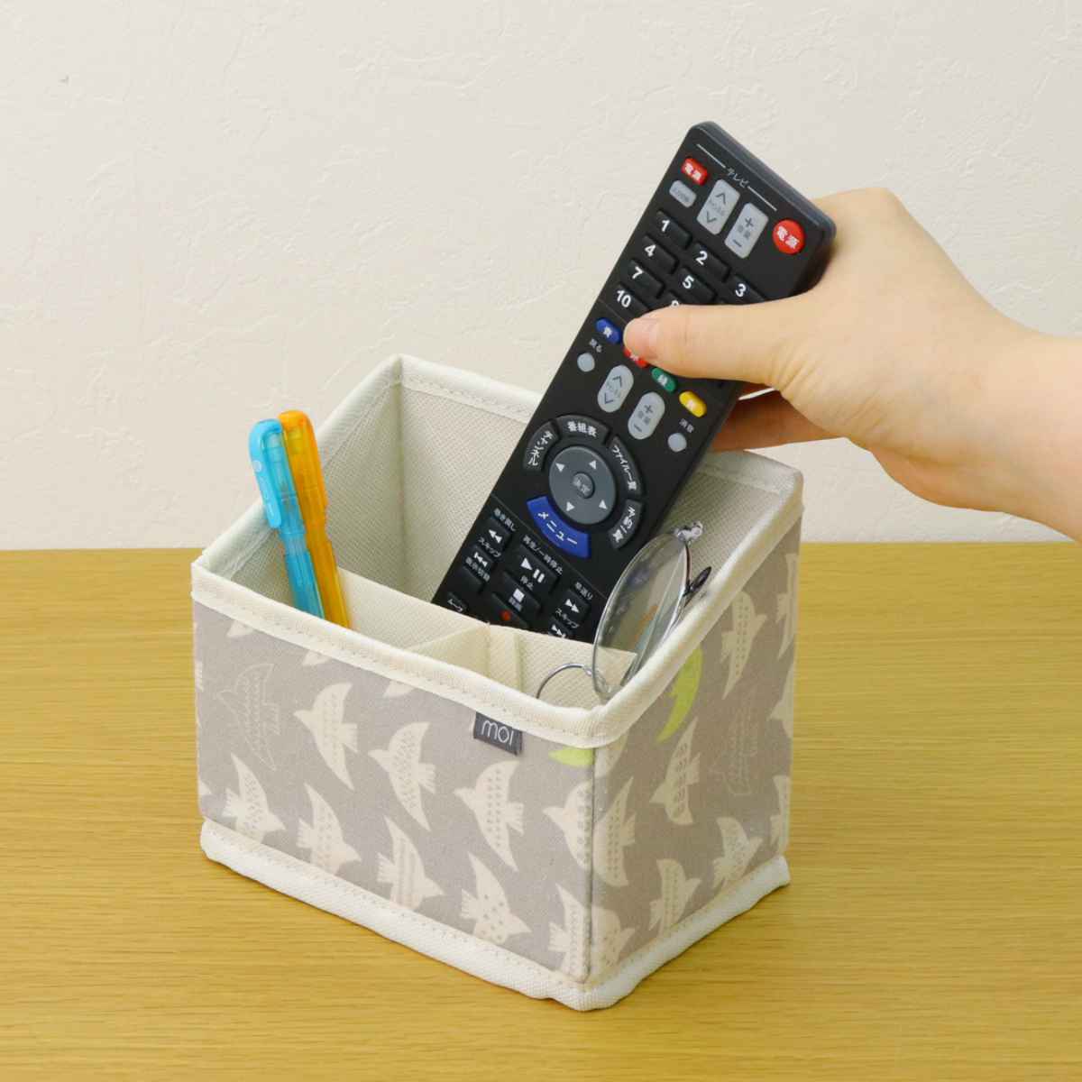 東洋ケース（TOYOCASE） 卓上収納 moinoモイノ リモコンラック 北欧柄