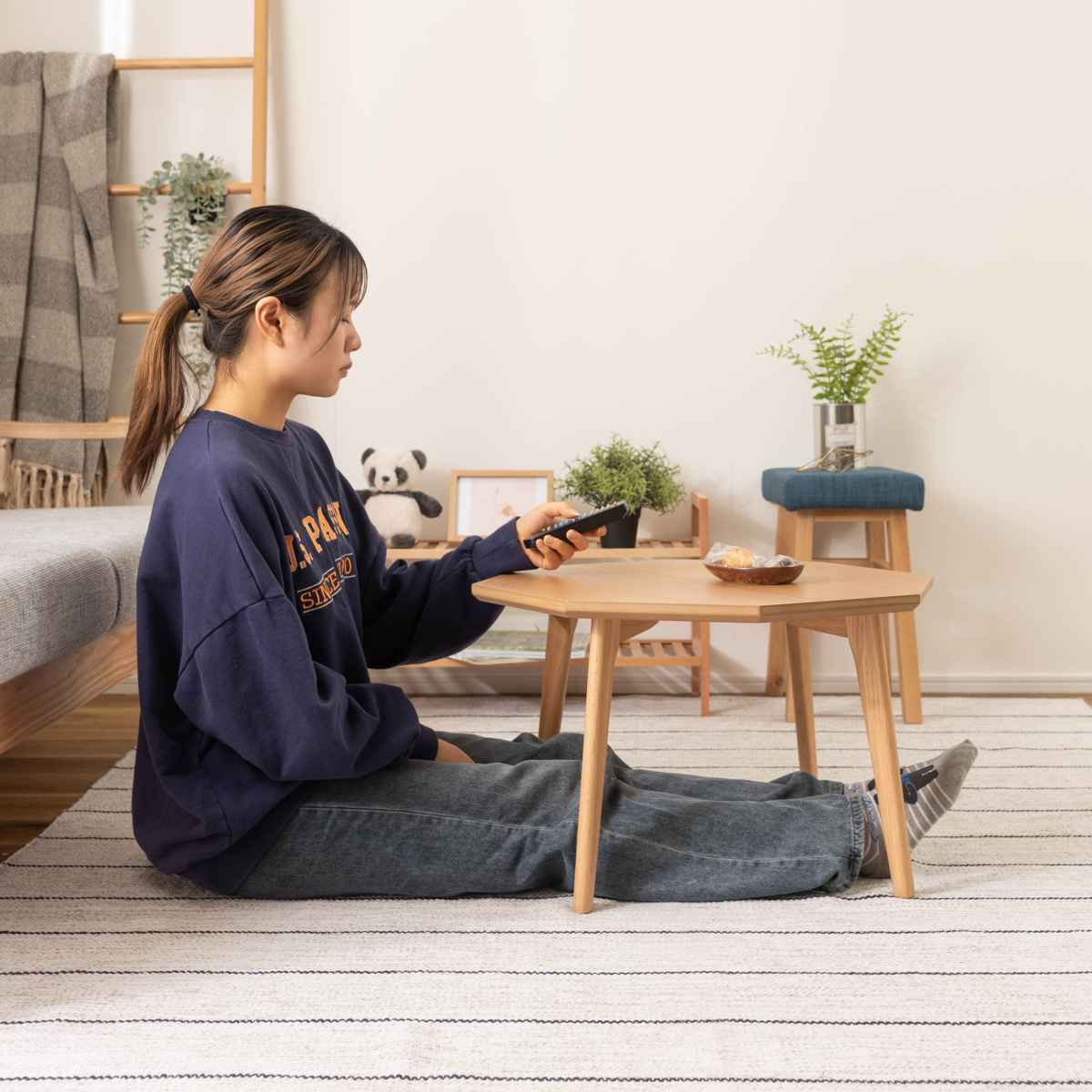 東谷 ローテーブル 高さ36cm 天然木 組立品 （ 座卓 小さめ 北欧