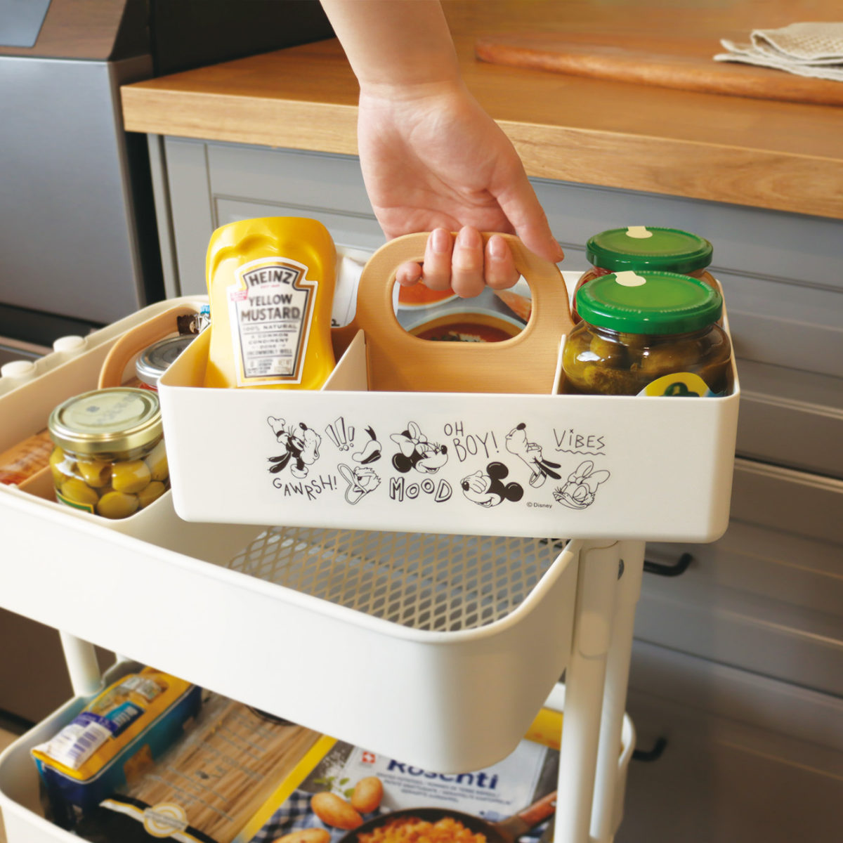 錦化成 収納ボックス ミッキーマウス モッテケース 幅28×奥行18.5×高さ