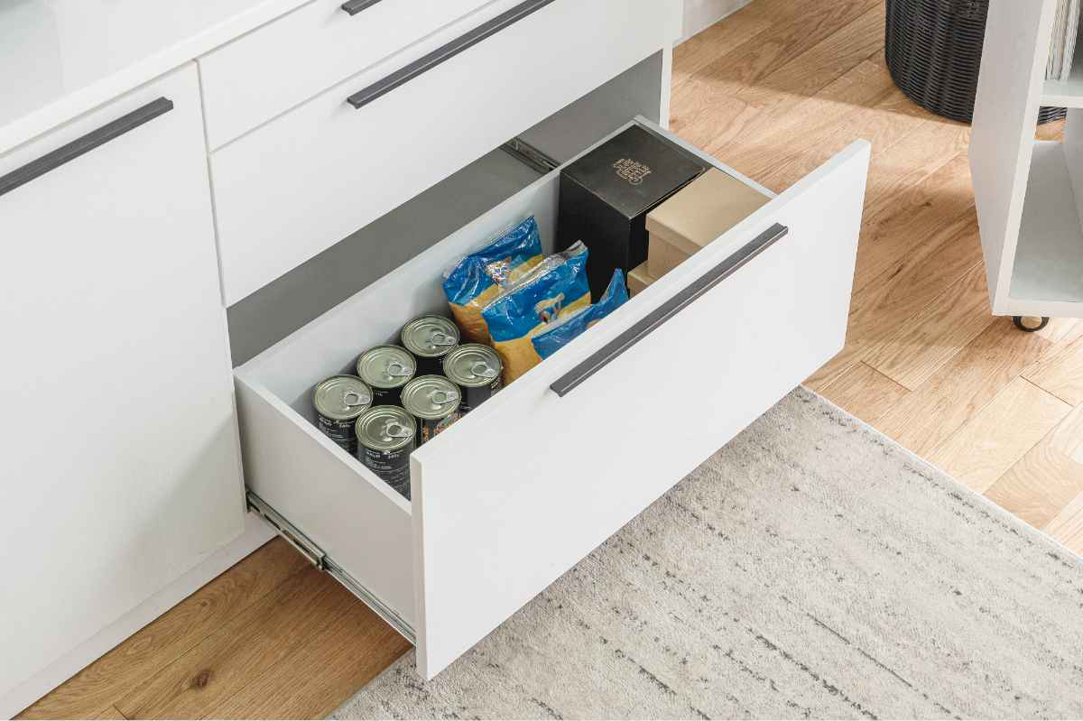 キッチンカウンター 伸縮式 光沢天板 幅136-207cm （ キッチン収納