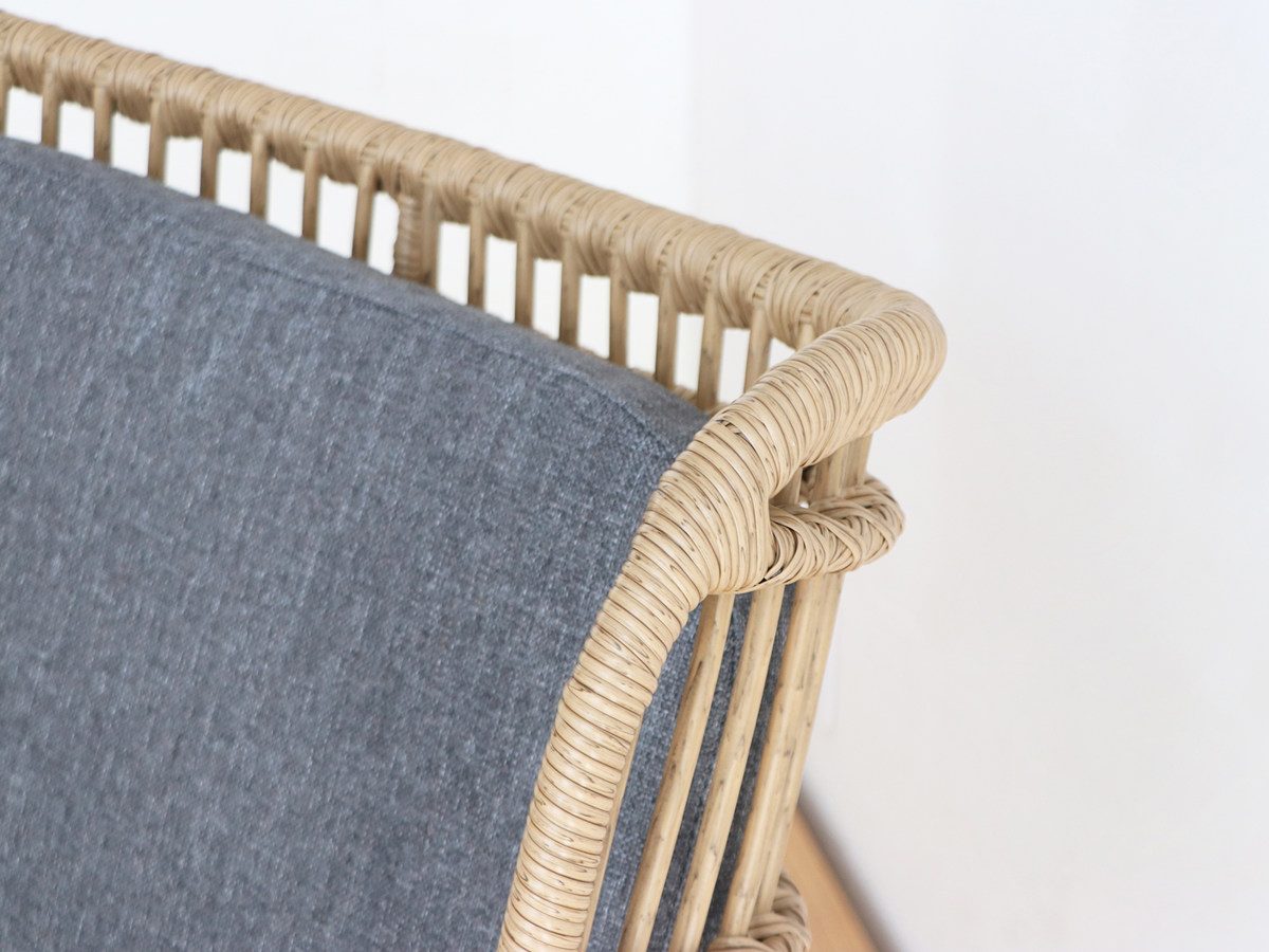 東馬（Tohma） リゾネア ワイドチェア 1人掛け 座面高44cm ラタン調