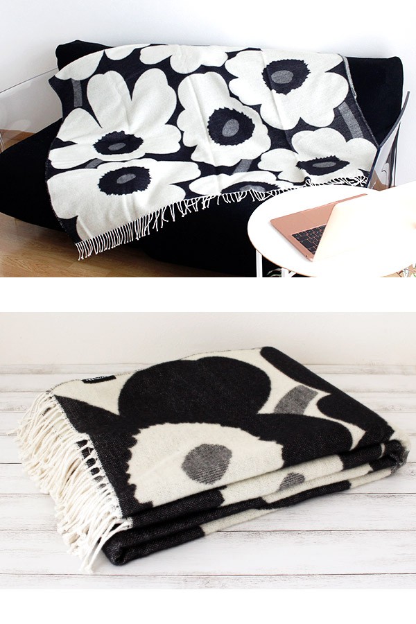 marimekko（マリメッコ） ブランケット Unikko ウニッコ 大判 ホワイト