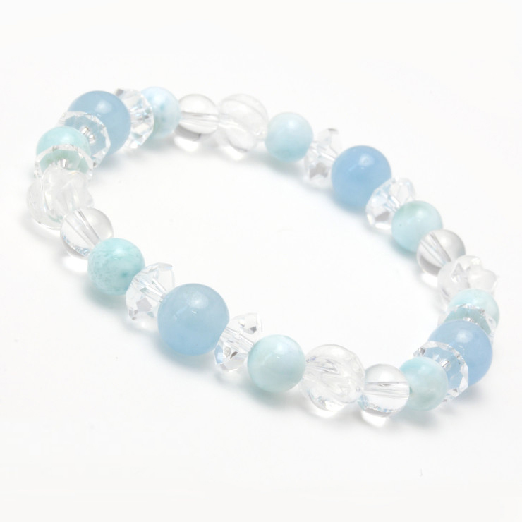 アクアマリン・ラリマー デザインブレスレット : パスクル - 通販