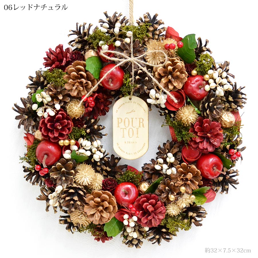 2025年 クリスマスリース Lサイズ 直径約33cm 選べる9種類 ドライ