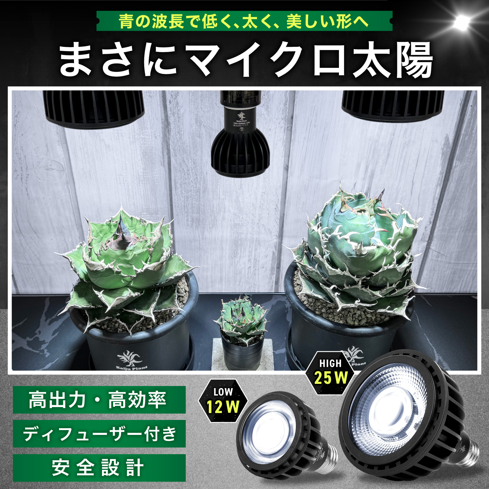 Kaiju Plant 怪獣ビームHIGH リフレクター付き ぐんぐん育つ 室内園芸