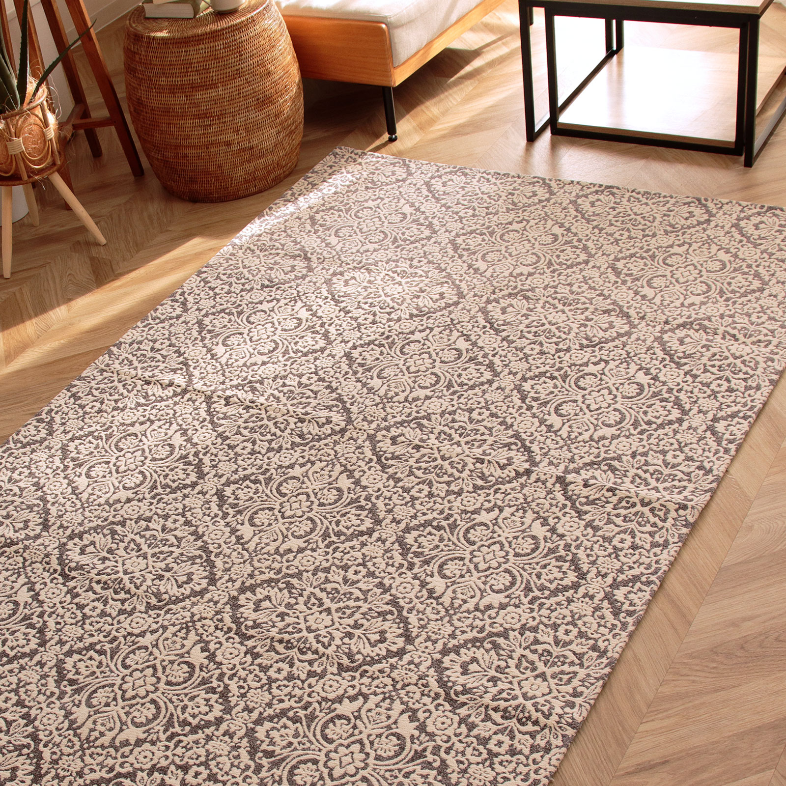 ラグ 洗える 2畳 ラグマット おしゃれ 綿 滑り止め付き カーペット