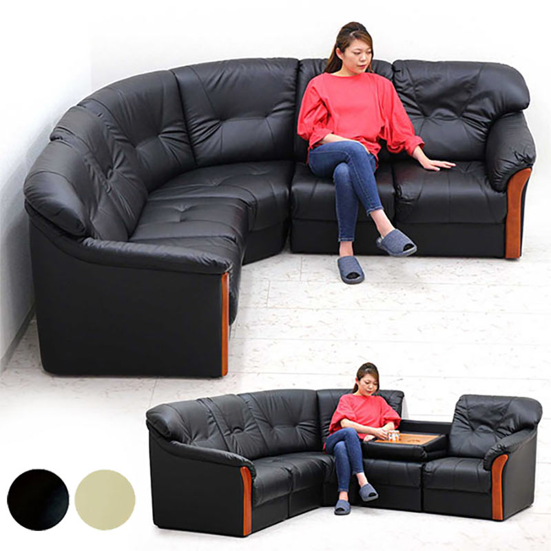 2/22限定 ポイント10倍】コーナーソファ L字 5人掛け テーブル付き 合