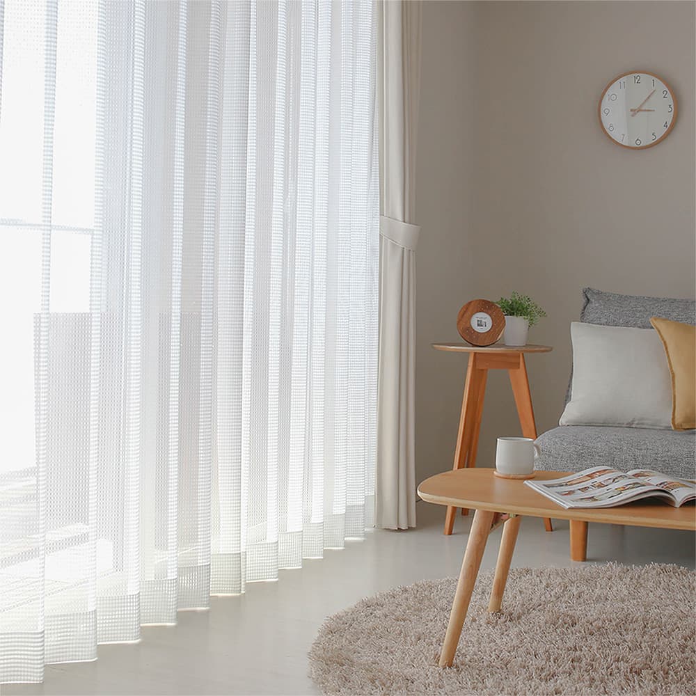 ミラーレースカーテン チェック柄が可愛いお手頃価格のミラーレース