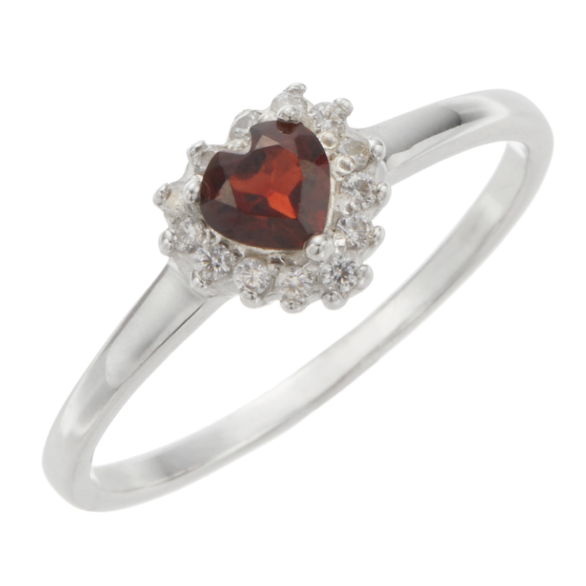 リング レディース シルバー925 天然石 ガーネット キュービック