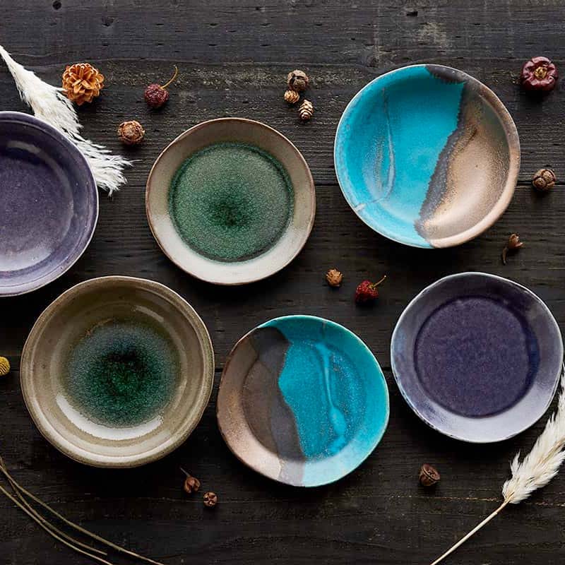 平皿 信楽四季彩陶 霜降 OMUSUbee 丸十製陶 THE HARVEST 穂芒/露時雨