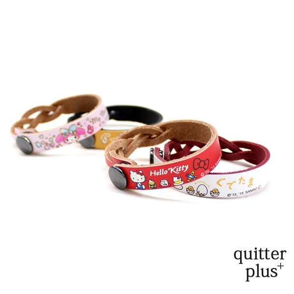 サンリオ ブレスレット レディース 革 レザー かわいい お揃い 名入れ