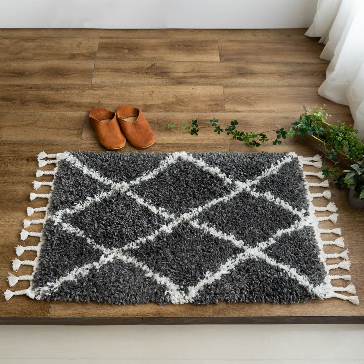 サヤンサヤン 玄関マット ベニワレン 風 ウィルトン 織 モロッカン 60