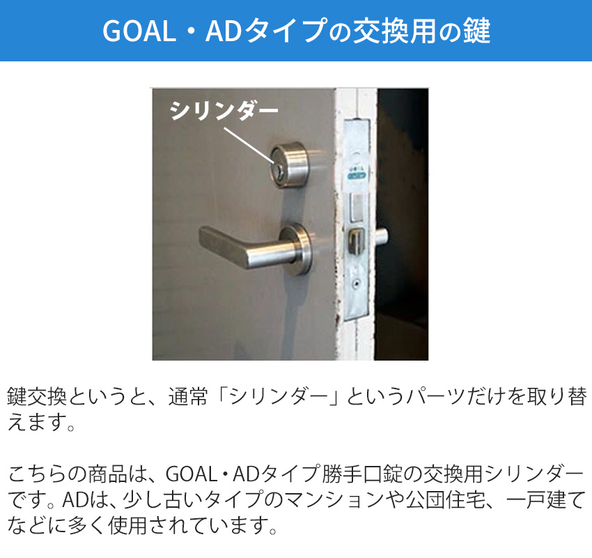 GOAL ゴール AD用 鍵 交換 玄関ドア 勝手口 V18 シリンダー錠