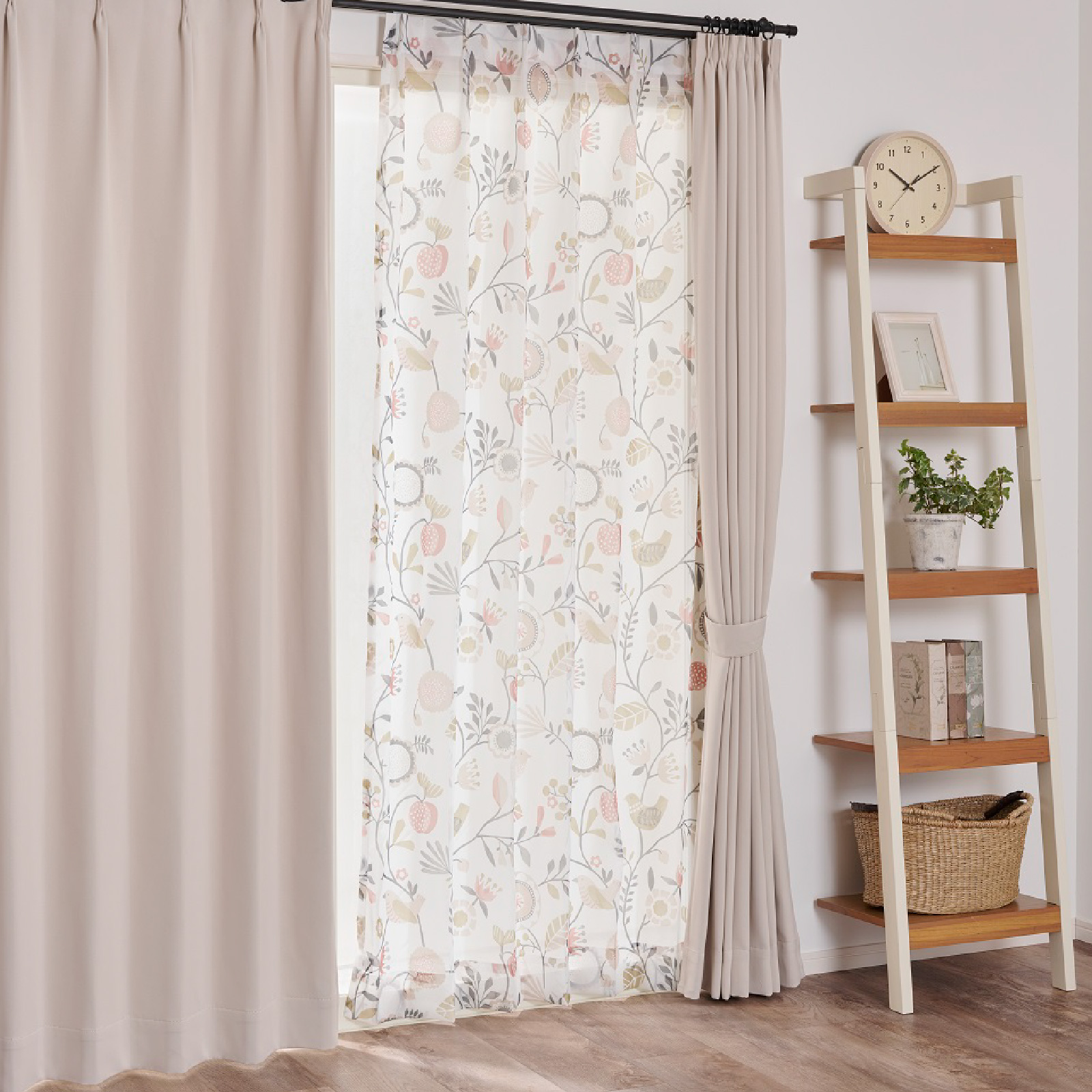 カーテン 遮光 2級 レースカーテン 4枚セット 4枚組 幅100×丈135cm