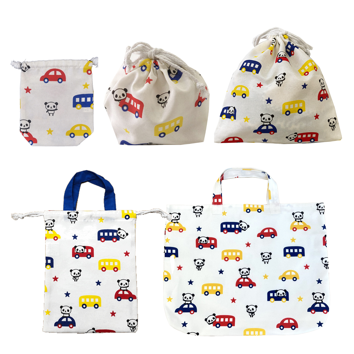 入園セット 入学セット 5点 男の子 女の子 パンダ レッスンバッグ マチ